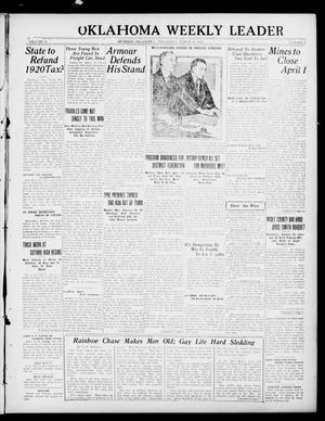Oklahoma Weekly Leader (Guthrie, Okla.), Vol. 31, No. 6, Ed. 1 Thursday, March 30, 1922