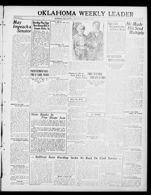 Oklahoma Weekly Leader (Guthrie, Okla.), Vol. 31, No. 9, Ed. 1 Thursday, April 20, 1922