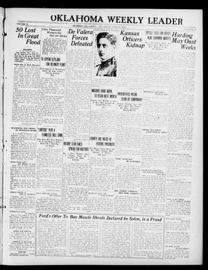 Oklahoma Weekly Leader (Guthrie, Okla.), Vol. 31, No. 17, Ed. 1 Thursday, June 22, 1922