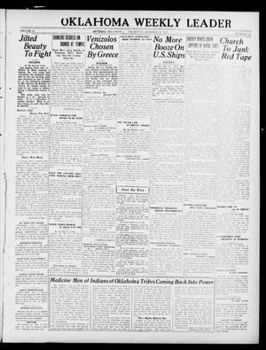 Oklahoma Weekly Leader (Guthrie, Okla.), Vol. 31, No. 33, Ed. 1 Thursday, October 12, 1922