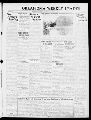 Primary view of object titled 'Oklahoma Weekly Leader (Guthrie, Okla.), Vol. 31, No. 39, Ed. 1 Thursday, November 23, 1922'.