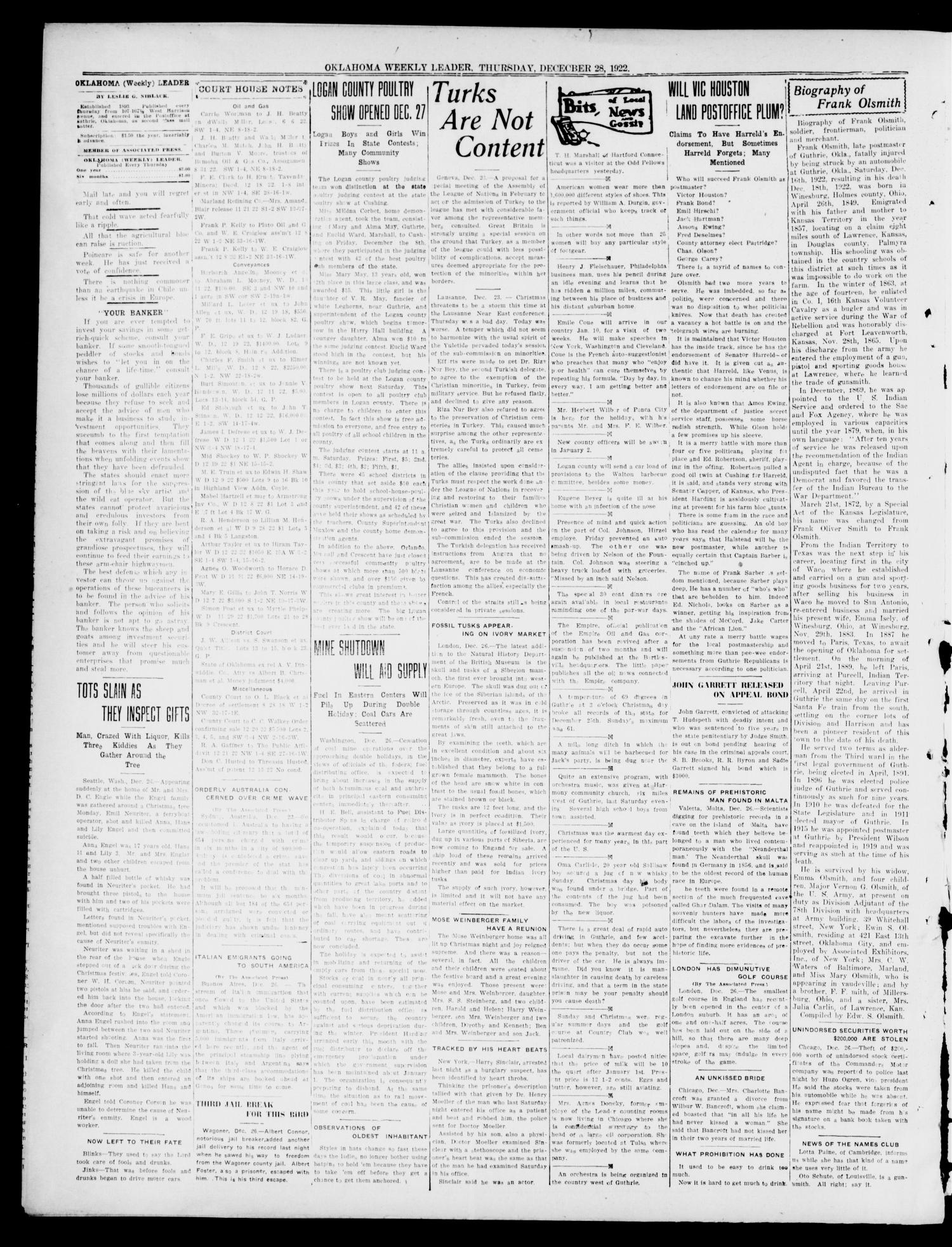 Oklahoma Weekly Leader (Guthrie, Okla.), Vol. 31, No. 51, Ed. 1 Thursday, December 28, 1922
                                                
                                                    [Sequence #]: 2 of 4
                                                