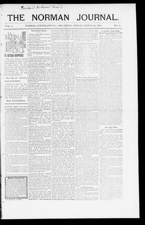 Primary view of object titled 'The Norman Journal. (Norman, Okla.), Vol. 1, No. 5, Ed. 1 Friday, March 25, 1898'.