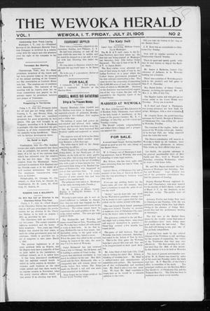 Primary view of object titled 'The Wewoka Herald (Wewoka, Indian Terr.), Vol. 1, No. 2, Ed. 1 Friday, July 21, 1905'.