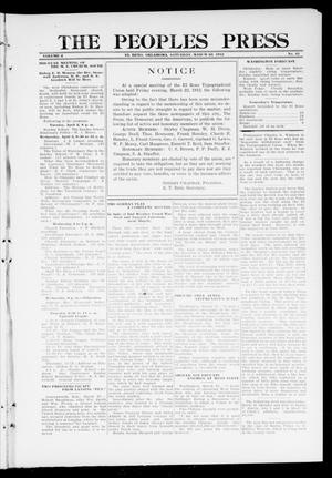 Primary view of object titled 'The Peoples Press (El Reno, Okla.), Vol. 2, No. 41, Ed. 1 Saturday, March 23, 1912'.