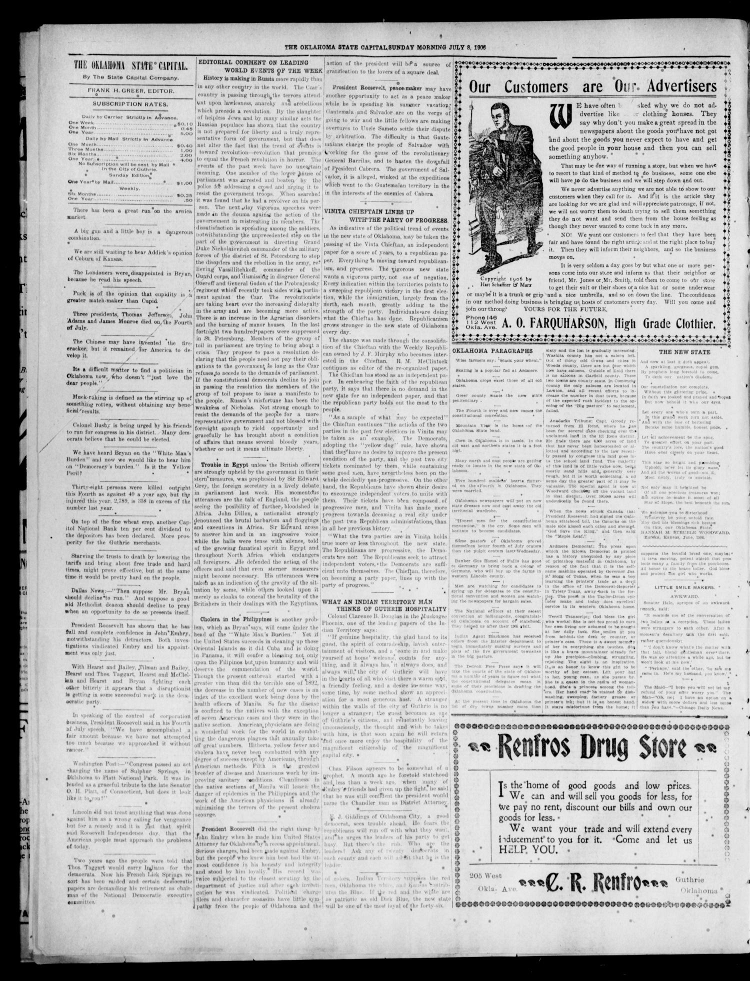 The Oklahoma State Capital. (Guthrie, Okla.), Vol. 18, No. 65, Ed. 2 Sunday, July 8, 1906
                                                
                                                    [Sequence #]: 4 of 8
                                                