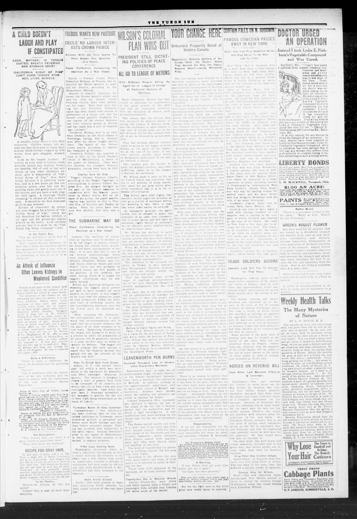 The Yukon Sun (Yukon, Okla.), Vol. 25, No. 17, Ed. 1 Thursday, February 6, 1919
                                                
                                                    [Sequence #]: 7 of 8
                                                