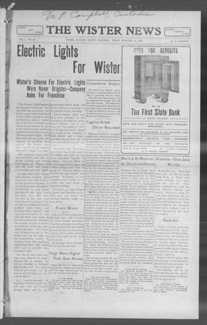 The Wister News (Wister, Okla.), Vol. 1, No. 25, Ed. 1 Friday, February 18, 1910