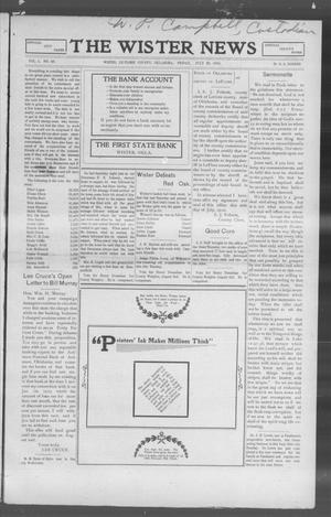 The Wister News (Wister, Okla.), Vol. 1, No. 48, Ed. 1 Friday, July 29, 1910