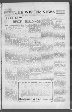 The Wister News (Wister, Okla.), Vol. 1, No. 7, Ed. 1 Friday, October 15, 1909