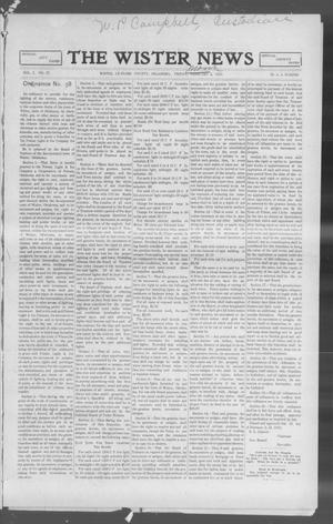 The Wister News (Wister, Okla.), Vol. 1, No. 27, Ed. 1 Friday, March 4, 1910