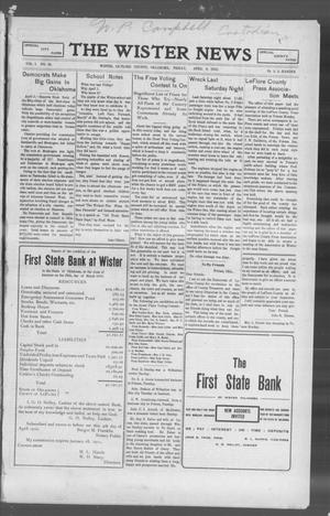The Wister News (Wister, Okla.), Vol. 1, No. 32, Ed. 1 Friday, April 8, 1910