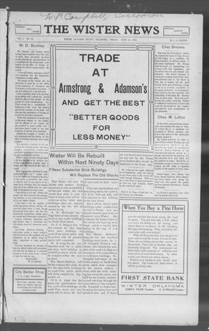 The Wister News (Wister, Okla.), Vol. 1, No. 43, Ed. 1 Friday, June 24, 1910