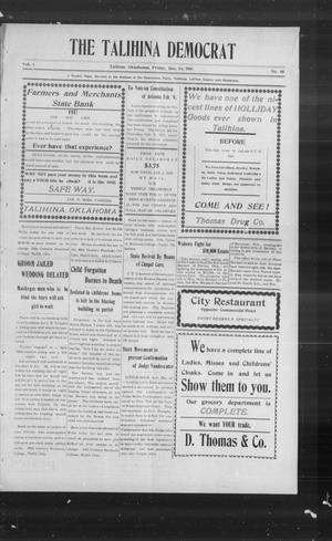 The Talihina Democrat (Talihina, Okla.), Vol. 1, No. 48, Ed. 1 Friday, December 16, 1910