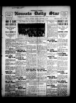 Primary view of object titled 'Nowata Daily Star (Nowata, Okla.), Vol. 11, No. 305, Ed. 1 Wednesday, September 13, 1922'.
