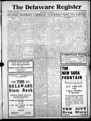 The Delaware Register (Delaware, Okla.), Vol. 1, No. 3, Ed. 1 Friday, July 15, 1910