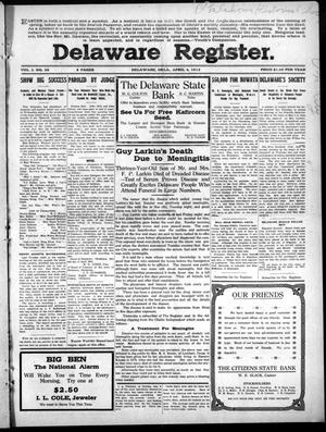 Delaware Register. (Delaware, Okla.), Vol. 2, No. 39, Ed. 1 Thursday, April 4, 1912