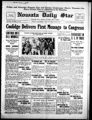 Primary view of object titled 'Nowata Daily Star (Nowata, Okla.), Vol. 15, No. 297, Ed. 1 Thursday, December 6, 1923'.