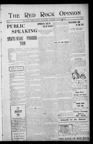 The Red Rock Opinion (Red Rock, Okla.), Vol. 5, No. 1, Ed. 1 Saturday, August 10, 1907