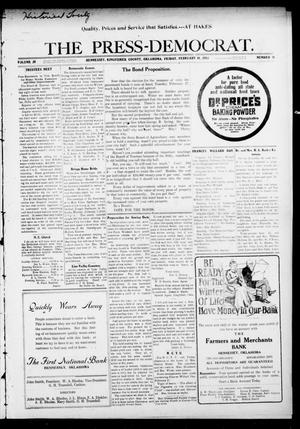 The Press-Democrat. (Hennessey, Okla.), Vol. 20, No. 26, Ed. 1 Friday, February 16, 1912