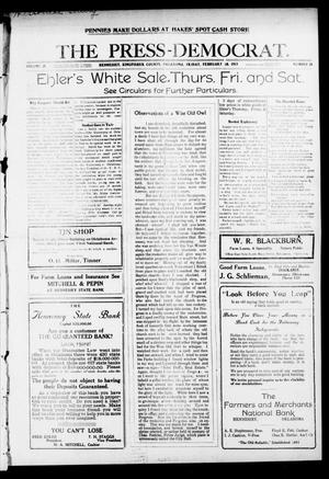 The Press-Democrat. (Hennessey, Okla.), Vol. 21, No. 28, Ed. 1 Friday, February 28, 1913