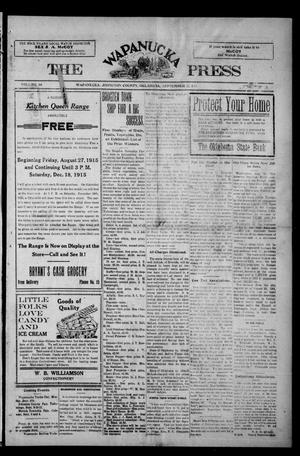 The Wapanucka Press (Wapanucka, Okla.), Vol. 15, No. 18, Ed. 1 Thursday, September 2, 1915