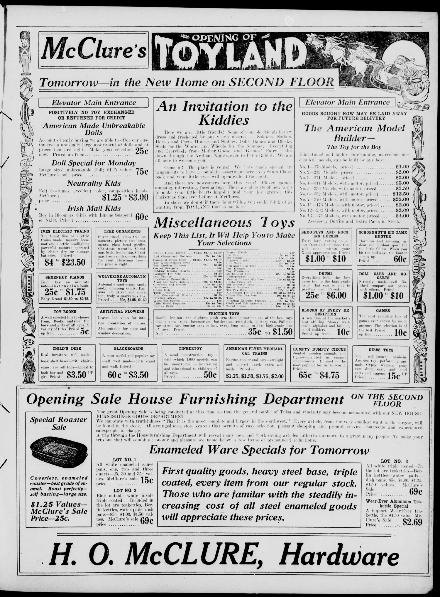 Tulsa Daily World (Tulsa, Okla.), Vol. 12, No. 69, Ed. 1 Tuesday, November 28, 1916
                                                
                                                    [Sequence #]: 3 of 12
                                                
