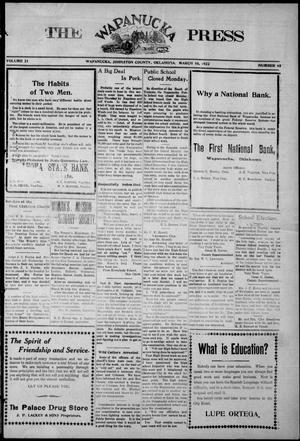 The Wapanucka Press (Wapanucka, Okla.), Vol. 21, No. 42, Ed. 1 Friday, March 10, 1922