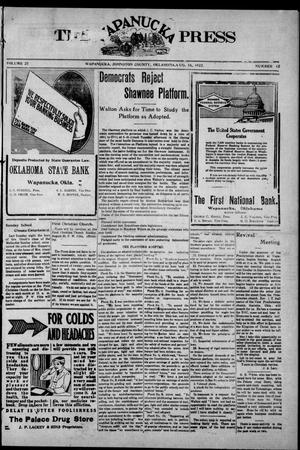 The Wapanucka Press (Wapanucka, Okla.), Vol. 22, No. 12, Ed. 1 Friday, August 18, 1922