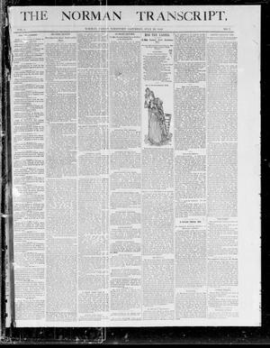 Primary view of object titled 'The Norman Transcript. (Norman, Indian Terr.), Vol. 01, No. 02, Ed. 1 Saturday, July 20, 1889'.