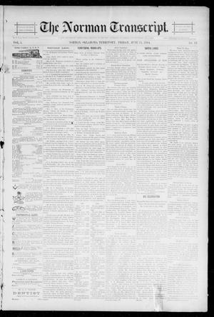 Primary view of object titled 'The Norman Transcript. (Norman, Okla. Terr.), Vol. 05, No. 37, Ed. 1 Friday, June 15, 1894'.