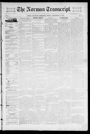 Primary view of object titled 'The Norman Transcript. (Norman, Okla. Terr.), Vol. 05, No. 51, Ed. 1 Friday, September 21, 1894'.