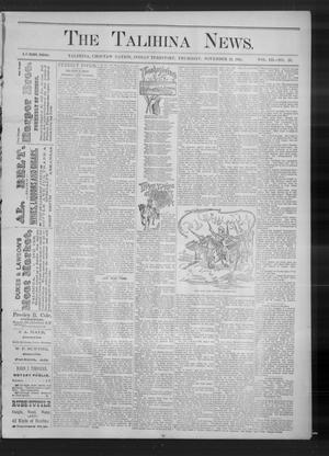The Talihina News. (Talihina, Indian Terr.), Vol. 3, No. 20, Ed. 1 Thursday, November 22, 1894