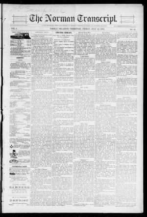Primary view of object titled 'The Norman Transcript. (Norman, Okla. Terr.), Vol. 06, No. 41, Ed. 1 Friday, July 12, 1895'.