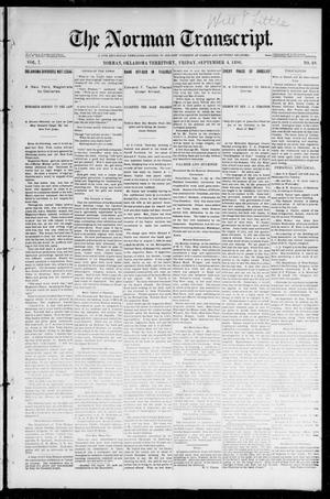 Primary view of object titled 'The Norman Transcript. (Norman, Okla. Terr.), Vol. 07, No. 49, Ed. 1 Friday, September 4, 1896'.
