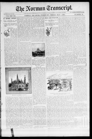 Primary view of object titled 'The Norman Transcript. (Norman, Okla. Terr.), Vol. 08, No. 30, Ed. 1 Friday, May 7, 1897'.