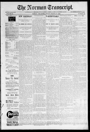 Primary view of object titled 'The Norman Transcript. (Norman, Okla.), Vol. 09, No. 24, Ed. 1 Friday, March 25, 1898'.