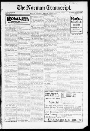 Primary view of object titled 'The Norman Transcript. (Norman, Okla.), Vol. 10, No. 34, Ed. 1 Friday, June 30, 1899'.