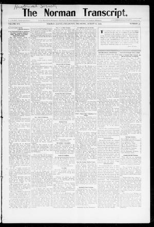 Primary view of object titled 'The Norman Transcript. (Norman, Okla.), Vol. 16, No. 41, Ed. 1 Thursday, August 10, 1905'.