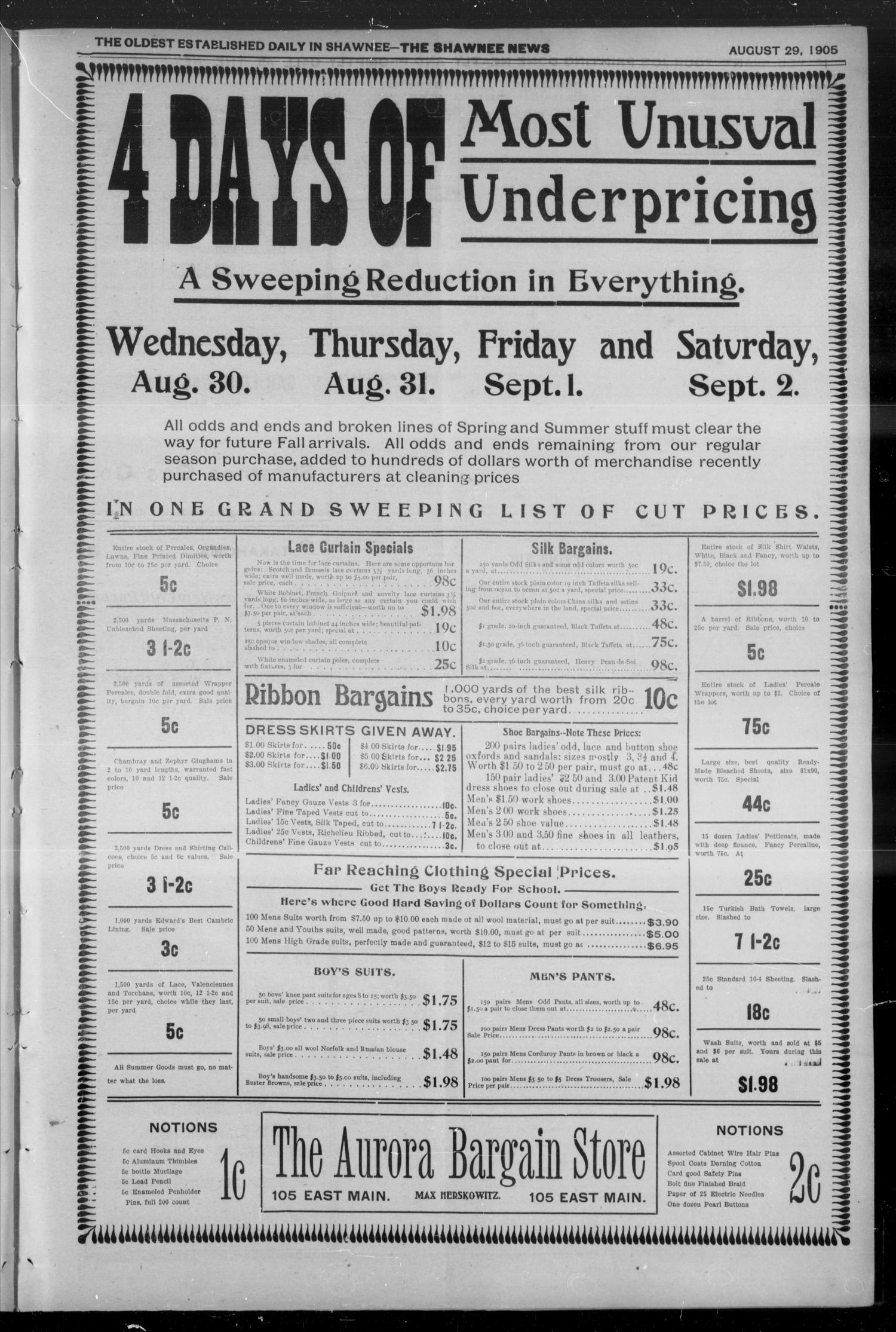 The Shawnee News. (Shawnee, Okla.), Vol. 9, No. 116, Ed. 1 Tuesday, August 29, 1905
                                                
                                                    [Sequence #]: 3 of 8
                                                