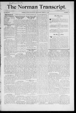 Primary view of object titled 'The Norman Transcript. (Norman, Okla.), Vol. 17, No. 20, Ed. 1 Thursday, March 15, 1906'.