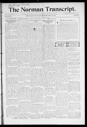 Primary view of object titled 'The Norman Transcript. (Norman, Okla.), Vol. 17, No. 41, Ed. 1 Thursday, August 16, 1906'.