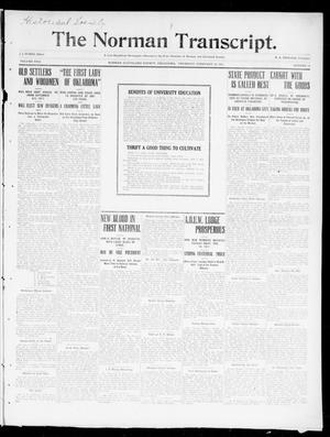 Primary view of object titled 'The Norman Transcript. (Norman, Okla.), Vol. 22, No. 12, Ed. 1 Thursday, February 16, 1911'.