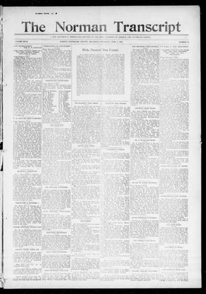 Primary view of object titled 'The Norman Transcript (Norman, Okla.), Vol. 27, No. 33, Ed. 1 Thursday, April 6, 1916'.