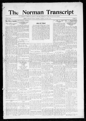 Primary view of object titled 'The Norman Transcript (Norman, Okla.), Vol. 27, No. 42, Ed. 1 Thursday, January 4, 1917'.