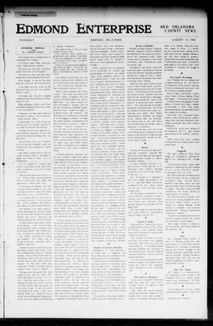Edmond Enterprise and Oklahoma County News. (Edmond, Okla.), Vol. 1, No. 18, Ed. 1 Thursday, August 10, 1905