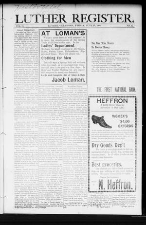 Luther Register. (Luther, Okla.), Vol. 9, No. 47, Ed. 1 Friday, June 19, 1908