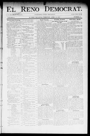 El Reno Democrat. (El Reno, Okla. Terr.), Vol. 10, No. 13, Ed. 1 Thursday, April 13, 1899