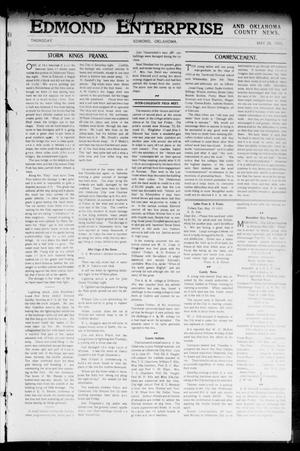 Primary view of object titled 'Edmond Enterprise and Oklahoma County News. (Edmond, Okla.), Vol. 1, No. 17, Ed. 1 Thursday, May 28, 1903'.