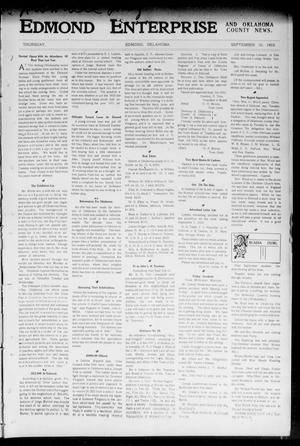 Edmond Enterprise and Oklahoma County News. (Edmond, Okla.), Vol. 1, No. 32, Ed. 1 Thursday, September 10, 1903
